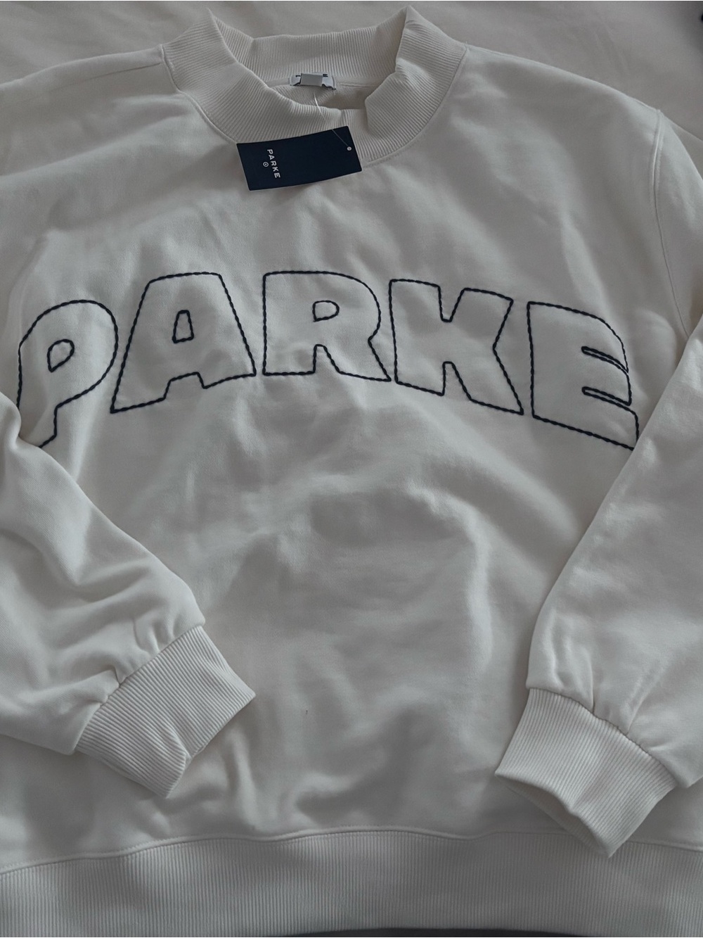 Parke x Target Mock Neck Cream Sweatshirt
Size L/XL NWT